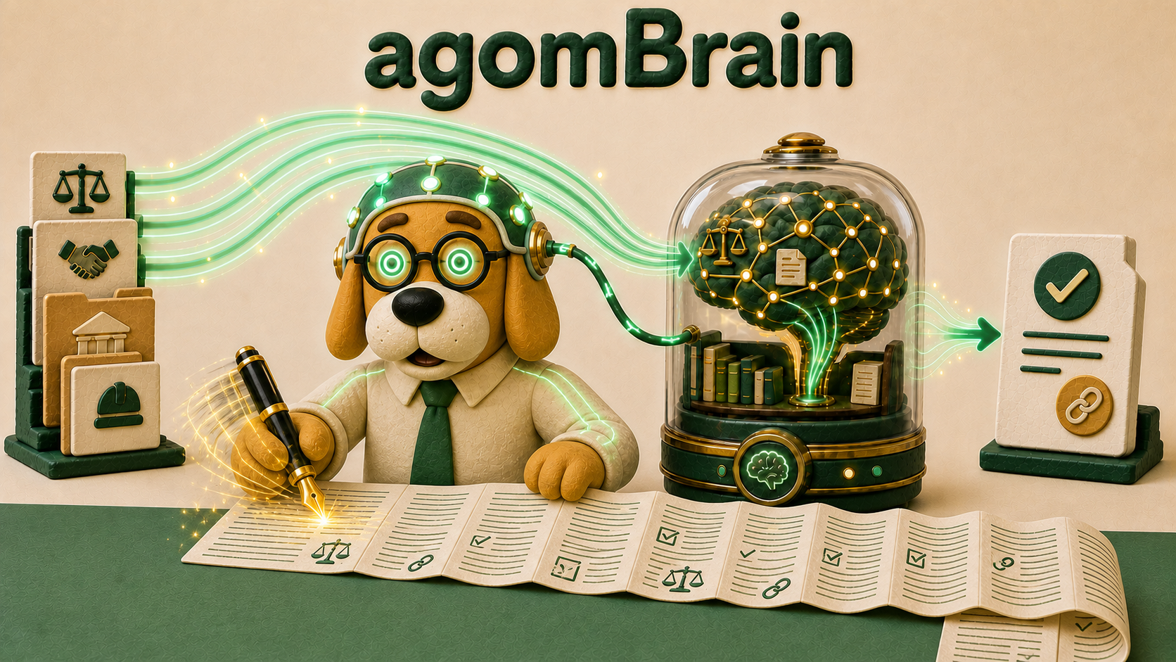 Agom Brain：阿狗与知识库工作流场景图